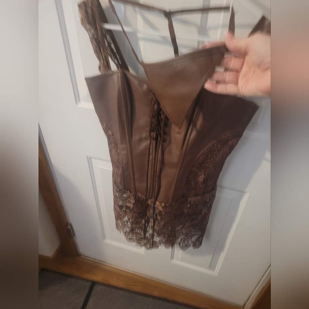 Brown steam punk corset